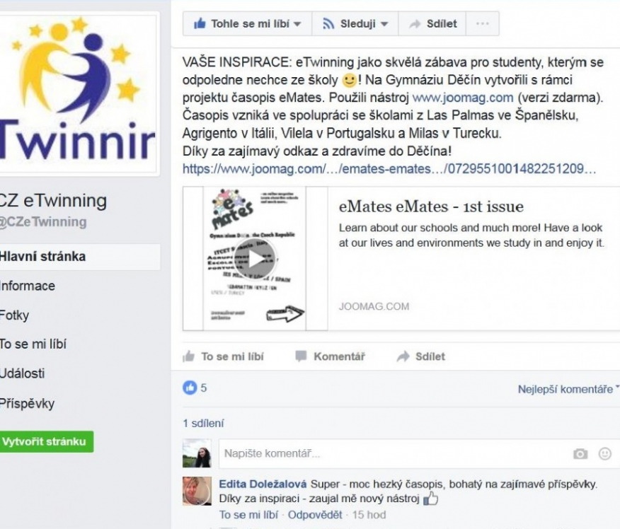 Napsali o nás na eTwinning.cz