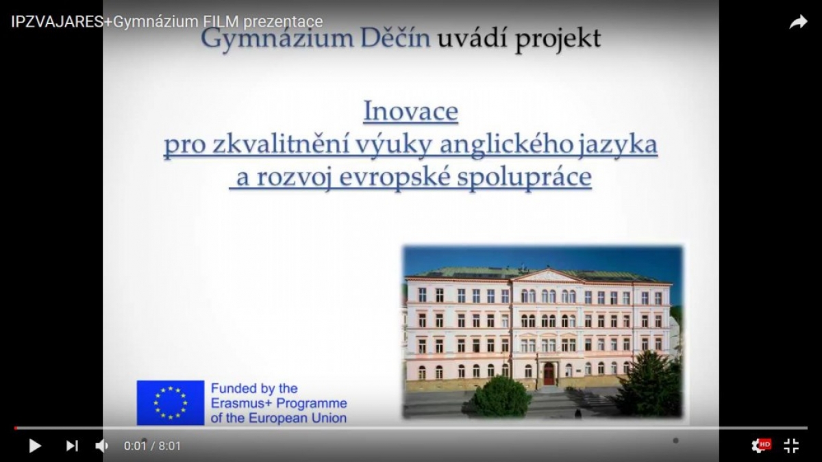 Video o našem proběhlém projektu IPZVAJARES pod grantem ERASMUS+KA1